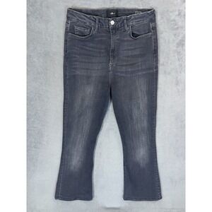 7 For All Mankind Jeans Womens 32 Black Denim Ultra High Rise Skinny Bootcut